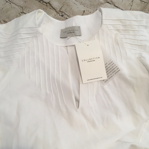 NWT COLLECTIVE white long sleeve top - Picture 11 of 12